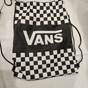 Vans Classic Black and White Checkered Drawstring Backpack Cinch Bag